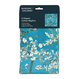 Van Gogh Almond Branches in Bloom Pack of 4 Organic Cotton Napkins