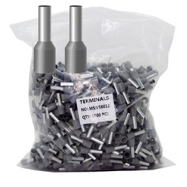 Fidioto 1000 conectores de terminal AWG10, terminales de cable aislados para terminales eléctricos, industriales, químicos, sistemas de control de energía, etc. (10WAG-1000PCS-Gris)