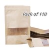 BAAGGNAA 110 Pack Ziplock Stand up Kraft Paper Bags Pouches