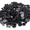 Pack of 404 Resin Buttons 2-Hole and 4-Hole Black Buttons
