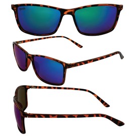 Epoch Eyewear 2 Pair Golf Sport Sunglasses Murphy Tortoise w/Polarized Green Mirror & Black w/Polarized Blue Mirror Lens