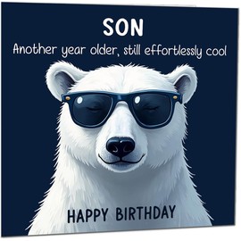 Funny Birthday Card for Step Son Another Year Older and Still Effortlessly Cool' Funny Hilarious Birthday Card from Step-Dad Step-Mum