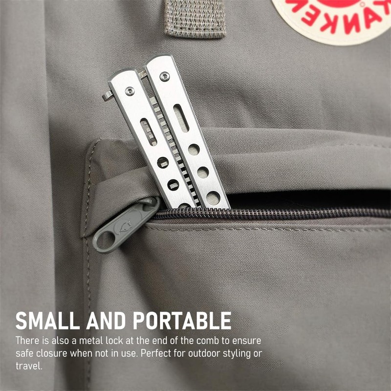 ZIBUYU® Butterfly Comb Professional Training Comb Stainless Steel Folding Practice