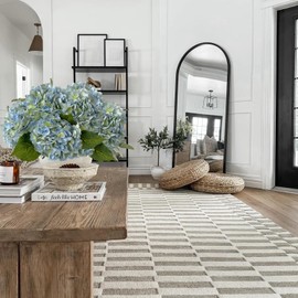 YalzoneMet 3 PCS Light Blue-Green Hydrangea Artificial Flowers 21'' Real Touch Latex Hydrangea Faux Flowers for Wedding Tables Centerpieces for Party Home Kitchen Living Room Decor