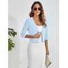 Heymoments Women's Thin Shrugs for Dresses Light Blue Large Open