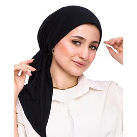 Gorro de quimio para mujer, diadema ajustable para cáncer de pérdida de cabello, turbante, bandana para gorro, ajuste elástico para todos los tamaños de cabeza, Negro -, One Size