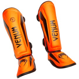Venum Kids Elite Shinguards, Neo Orange, Medium (6-8 Years)