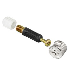 Jamiikury 10 Sets Furniture Cam Lock Fasteners - 3-in-1 Cam Locks with Black Plastic Sleeve, 1-3/8" / 35mm Dowel