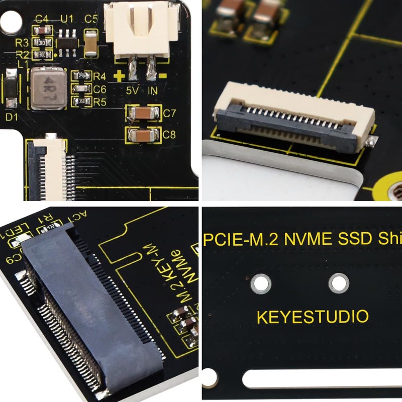 KEYESTUDIO Raspberry Pi 5PCIE-M.2NVME SSD Shield