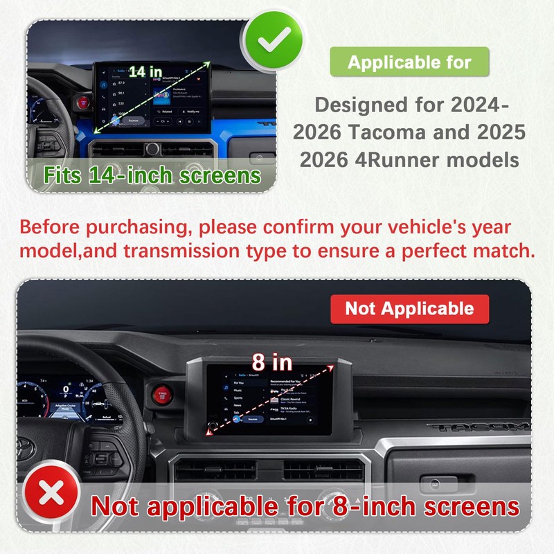 HGWEI Dashboard Storage Box Compatible with 2024-2026 Toyota Tacoma &