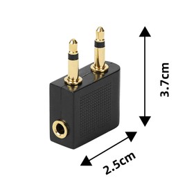 NAYAGOGO 4 Pcs Airplane Headphone Adaptor, Airplane Jack Adapter, Golden Plated Airplane Flight Headphone Adapters, Airline Headphone Adapter, Headphone Airplane Adapter