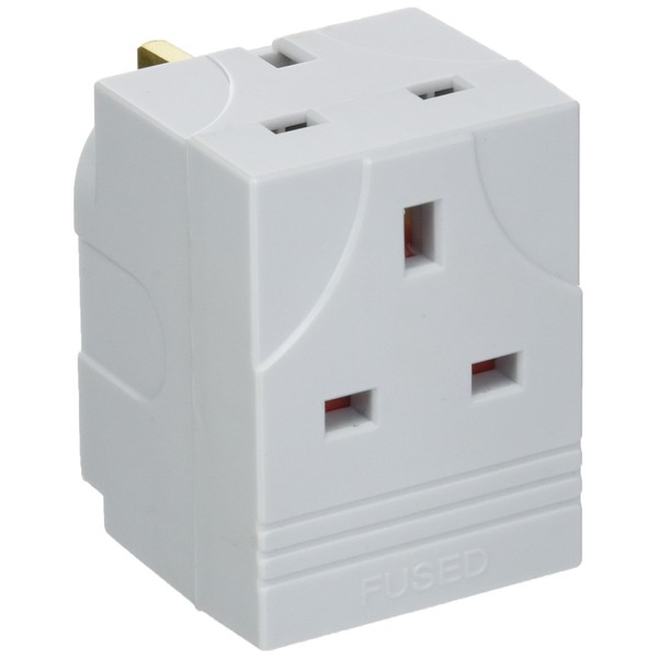 Daewoo 3 Way Mains Adaptor, White, 6.8 x 5.4 x