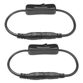 Litaelek DC12 V Netztschalter 5.5x2.1 mm Male to Female DC Power Cable with On/Off Switch DC Inline Rocker Switch Rocker Switch for SMD 5050 3528 5630 LED Strip, LED Globe CCTV Camera etc.