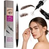 Eyebrow Stencil Kit, Microblading Eyebrow Pen with Angled Brush, 2-in-1