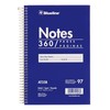 Blueline Steno Pad/Note Pad, Spiral Binding with Flexible Blue Cover,