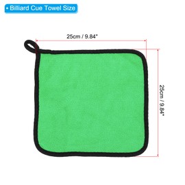 PATIKIL 9.84x9.84 Inch Billiard Cue Towel, Pool Cue Cleaner Shaft Cloth Coral Fleece for Snooker Pole Pool Table Cue Accessories, Green Grey