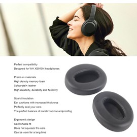 Pomya Almohadillas de Repuesto para Auriculares WH XB910N, Espuma Viscoelástica de Alta Densidad y Piel de Proteína Suave, Aislamiento Ruido, Cómodas Almohadillas Gruesas para los Oídos (Negro)
