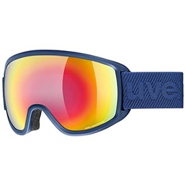 uvex Topic FM Sphere - Ski Goggle for Men and Women - No Distortion & Anti-Fog Coating - Distortion-Free Vision - Navy Matt/Rainbow-Rose - One Size