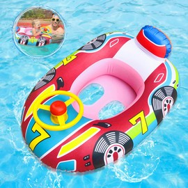 Baby Swimming Ring 6-36 Months, Baby Swimming Ring, Children's Boat Inflatable Swimming Ring with Steering Wheel, Swimming Seat Baby, Swimming Aid Baby, Children's Swimming Ring