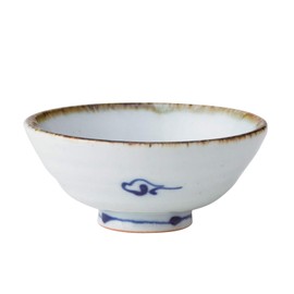 Saikai Pottery 18190 White 1.7 fl oz (50 ml), Hasamiyaki, Flat Cup, Crane Pattern