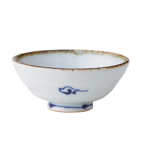 Saikai Pottery 18190 White 1.7 fl oz (50 ml), Hasamiyaki, Flat Cup, Crane Pattern