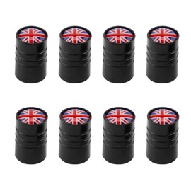 Dust Caps for Car Tyres Black 8pcs Tyre Valve Caps Aluminum Universal Wheel Cap With O Seal Ring Stem Dust Covers For Car Trucks Bikes Bicycles Motorbikes Colorful British Flag Pattern