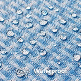 Kevin Textile Outdoor Waterproof Throw Pillow Covers Pack of 2 Farmhouse Decorative Cushion Covers for Garden Patio Tent Balcony Bench Couch Sofa 22x22 Inch, Light Blue