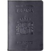 Porta pasaporte español, portadocumentos de piel vaca, tarjetero retro for