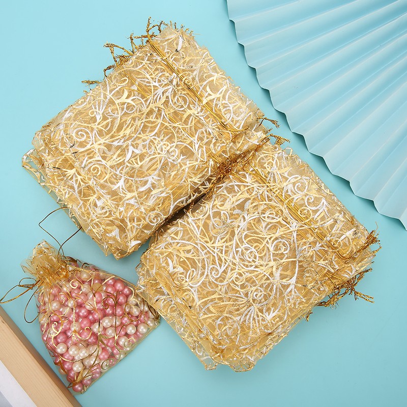 100pcs 9 x 12cm Organza Drawstring Pouch Multi Purpose Jewlery