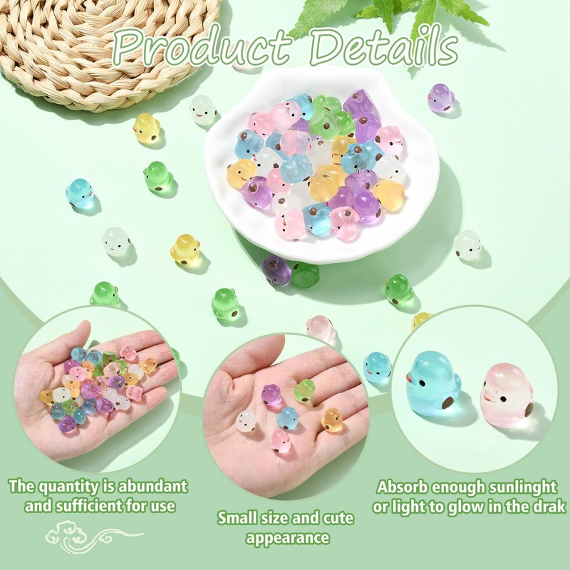 UR URLIFEHALL 60 Pcs 6 Colours Mini Chicken Figures Glow