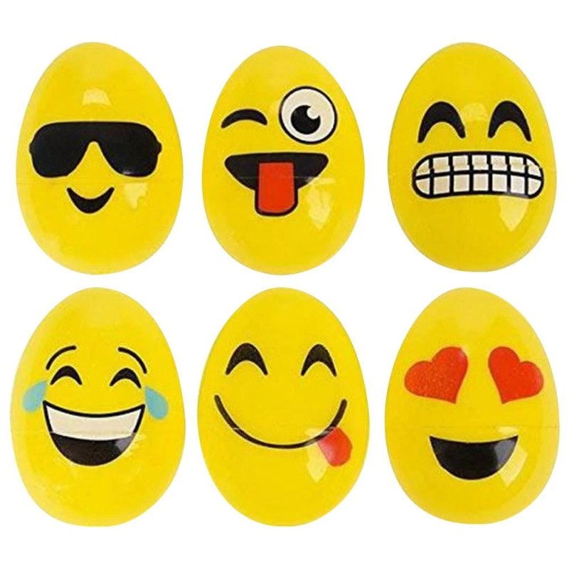 Emoticon Plastic Easter Egg Hunt Set Emoji Faces 12 count