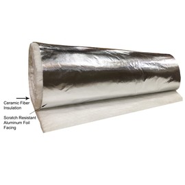 CeraTex 3180 Blanket with Aluminum Foil Facing, 8 LB Density, 1/2" x 24" x 60" (5'), 2300°F High Temperature Insulation for Kiln Stove Furnace Glass Fusing Pizza Oven