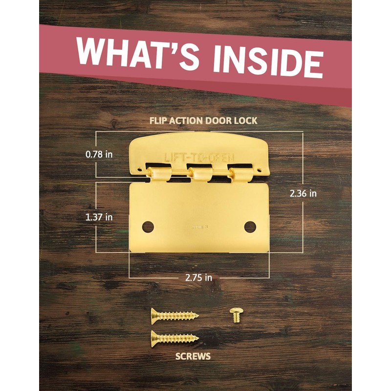 Jack N’ Drill Flip Action Door Lock (6 Pack)- Reversible