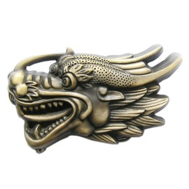 Chinese Dragon II Belt Buckle for Interchangeable Belt Buckle, bronze