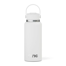 RTIC 32oz Outback Bottle, Insulated, Stainless Steel, Metal, Double Wall Vacuum-Insulation, Ceramic Lined, Leak-Proof Lid, BPA-Free Water Flask for Hiking, Running, Sports, Outdoor, White