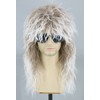 Topcosplay Topcosplay 80s Mullet Wig for Men and Women Rock Disco Wigs Long Curly Brown Gradient White