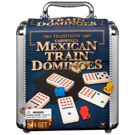 Cardinal Mexican Train Dominoes Game in Aluminum Carry Case, for Families and Kids Ages 8