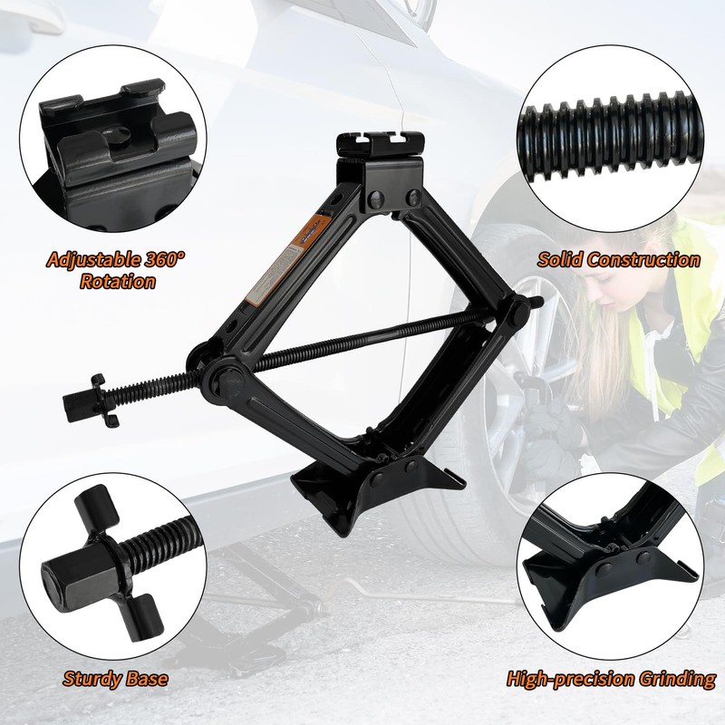 SUGOOE Car Jack Kit, Scissor Jack for 2 Ton (4409