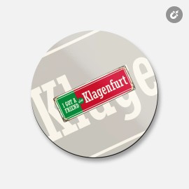 Unbranded Klagenfurt Retro Travel Tin Sign | 4'' X 4'' Round Decorative Magnet