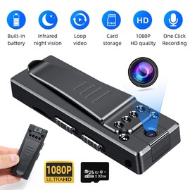 SUJAHHUJIQ Body Camera, 1080P Portable Body Cam with Clip, Loop Recording Body Camera Support Time Stamp, Motion Dectection for Traveling, Driver, Delivery Man, Lecture Recording