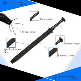 3 Pcs Black Coated Prong Holder Professional Diamond Holder Pick-up Tool Stainless Steel 4 Prongs Diamond Claw Tweezers Parts Beads Diamond Gems Prong Catcher Grabber Jewelry Making Jeweler Tool