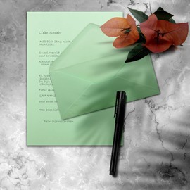 FarbenFroh by GUSTAV NEUSER 50x Briefpapier Set DIN A4 mit DIN Lang Briefumschlägen, Nassklebung - Mint-Grün - mattes Schreibpapier mit Kuverts - FarbenFroh by GUSTAV NEUSER