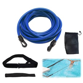 Amindz Pool Swimming Belt, 3 m Adjustable Swimming Trainer, Swimming Resistance Belt, Pool Resistance Training Pull Rope, Pool Swimming Rope for Swimming Pools Resistance Training