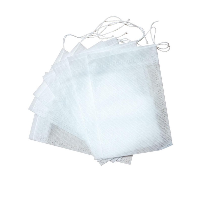 100 Stück wiederverwendbarer Tee mit Kordelzug, sauberes und sicheres Aufbrühen,