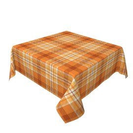 Fall Square Tablecloth 54 Inch,Burnt Orange Buffalo Plaid