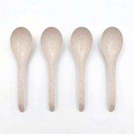 25Pcs Disposable Solid Serving Spoons, 8 Inch Sturdy Food-Grade Serving Spoons, Heat-Resistant & Dishwasher Safe Reusable Utensils, Beige Set for Buffet Weddings Parties and Everyday Use