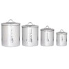 Old Dutch 4 Piece Hammered Canister Set, Stainless Steel