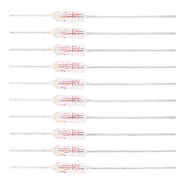 10-Piece Thermal Fuse, Metal Shell Thermal Fuse 250VAC 10A Fire