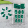 Medium Press on Nails Coffin Fake Nails Dark Green Acrylic