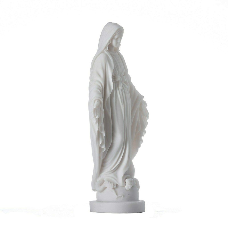 BeautifulGreekStatues Virgin Mary Statue Alabaster 6.8"